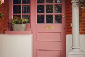 soft pink front door
