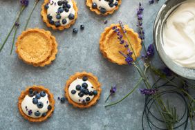 Mini Blueberry-Lavender Cornmeal Cream Tarts