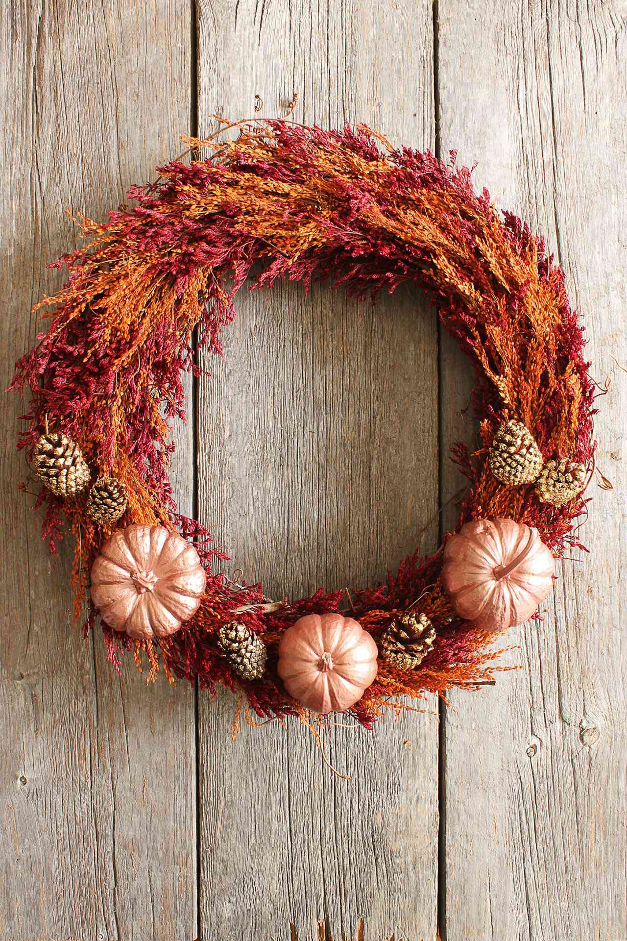 dried caspia wreath