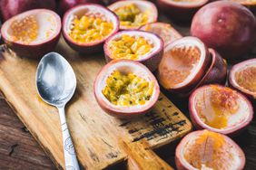 Passionfruit on cutting board