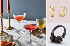 Composite of Gifts for Women, glasses, earrings, headphones