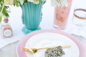 Pastel and Pyrite Table Setting