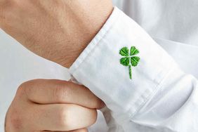 four-leaf clover embroidered cuff