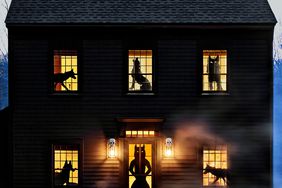 house with wolf silhouettes for Halloween
