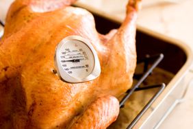 Roast turkey with thermometer