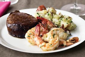 Steak and Shrimp with Parsley Potatoes