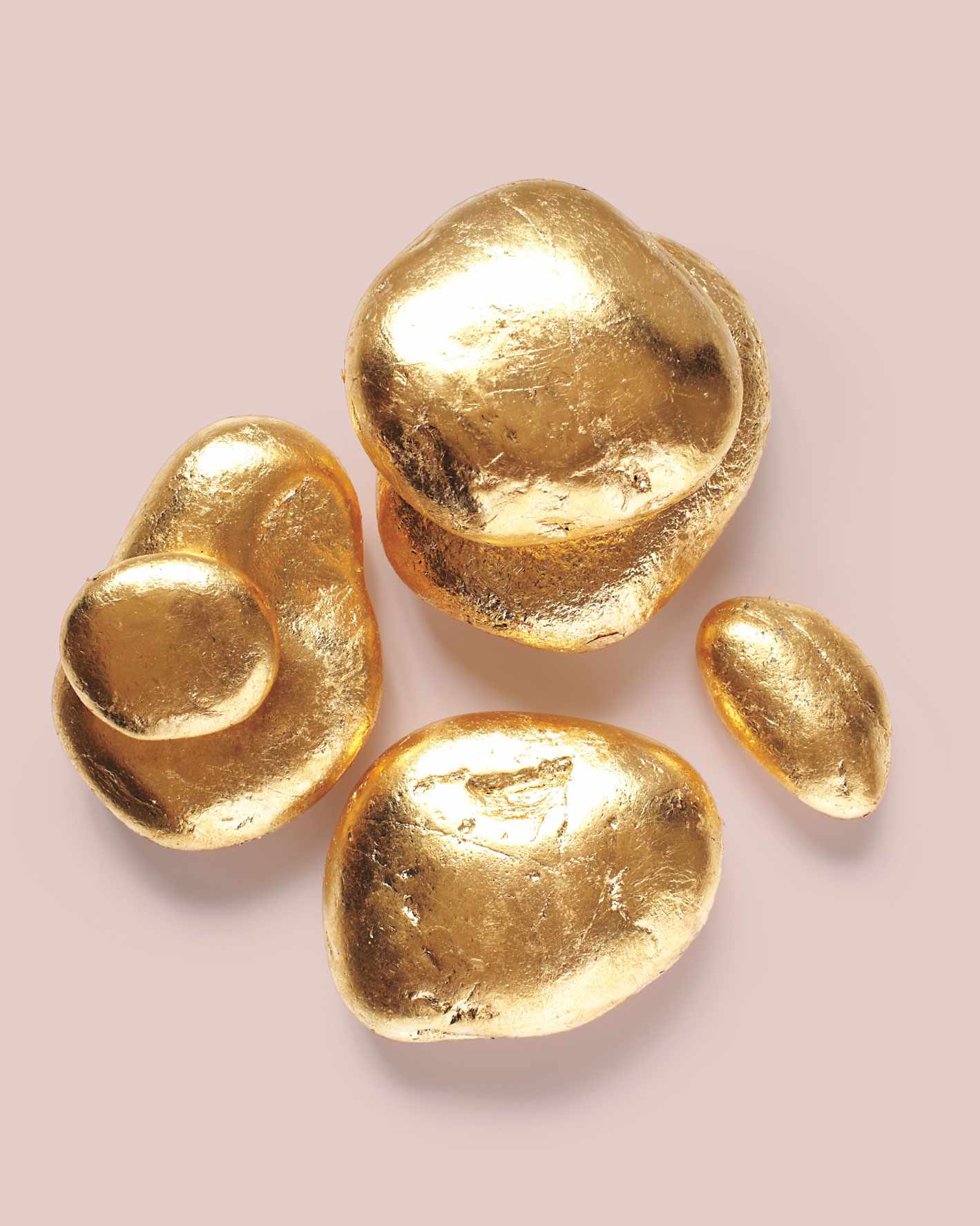 painted gold rocks