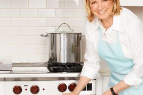 martha cleaning stove