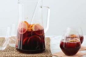 summer sangria in pitcher and glasses