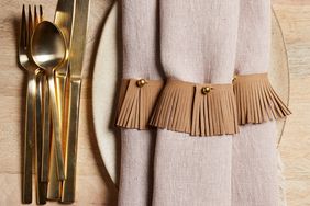 natural place setting crafts napkin holder skirt gold silverware