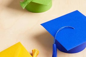 colorful paper graduation caps