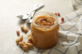 open jar of peanut butter