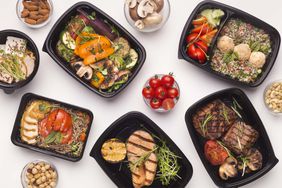 healthy food delivery in take away boxes