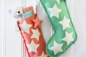 red and green star stockings