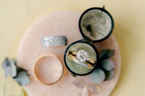 engagement ring and wedding rings