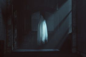 spooky floating ghost inside home