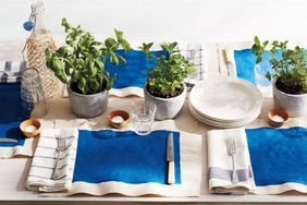 summer table-setting with blue theme