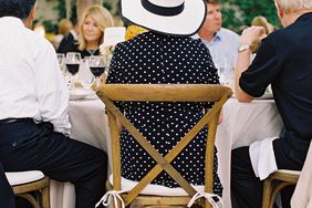 summer wedding guests polk dot black and white