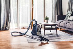 Vacuum cleaner in living room