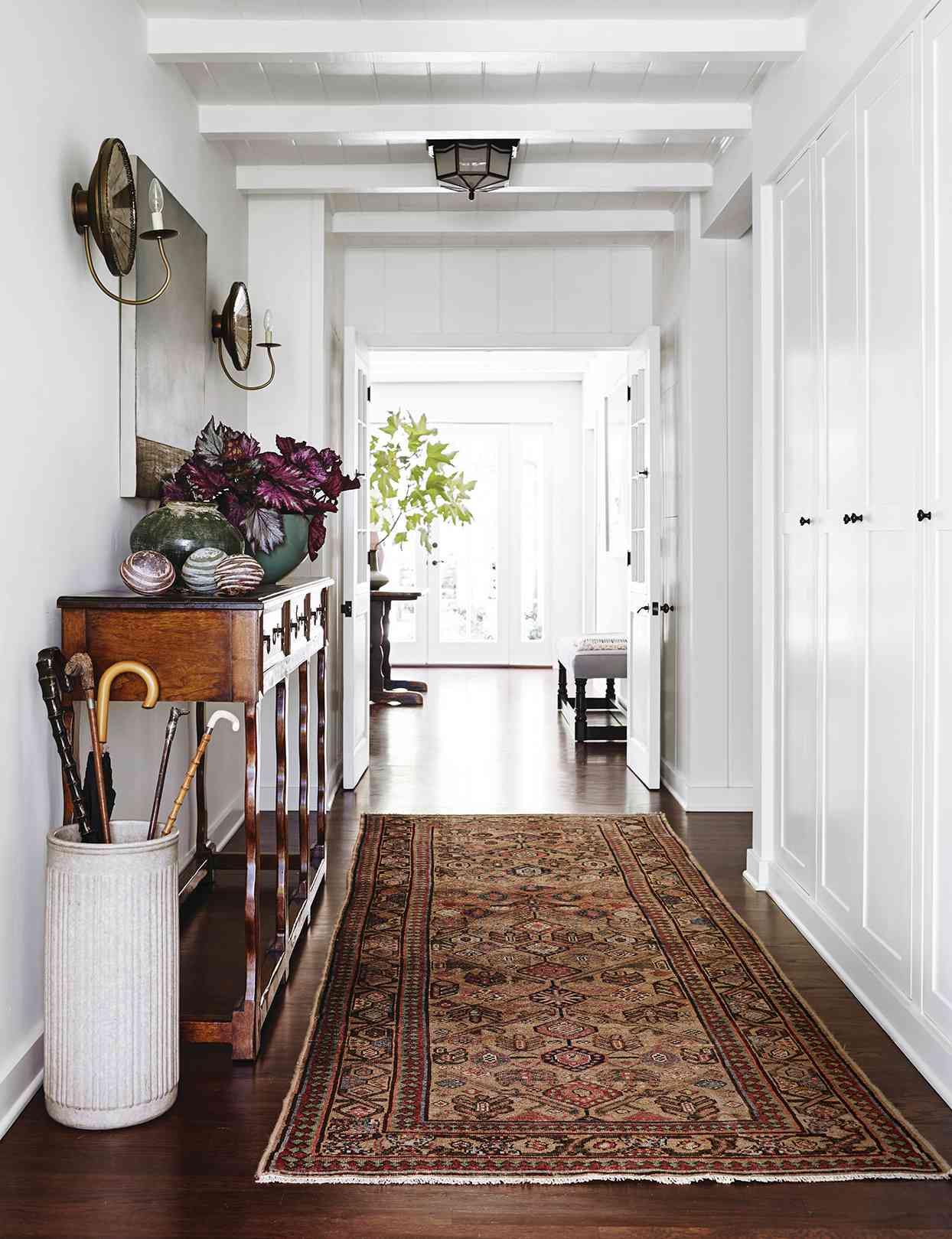 vintage rug modern farmhouse entryway hall