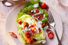 wedge salad served with buttermilk-blue-cheese dressing